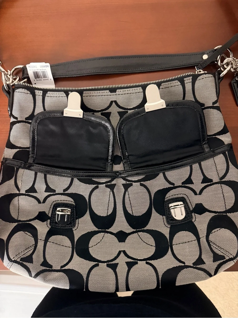 Coach Daisy Signature Jacquard Pocket Hobo Bag NWT